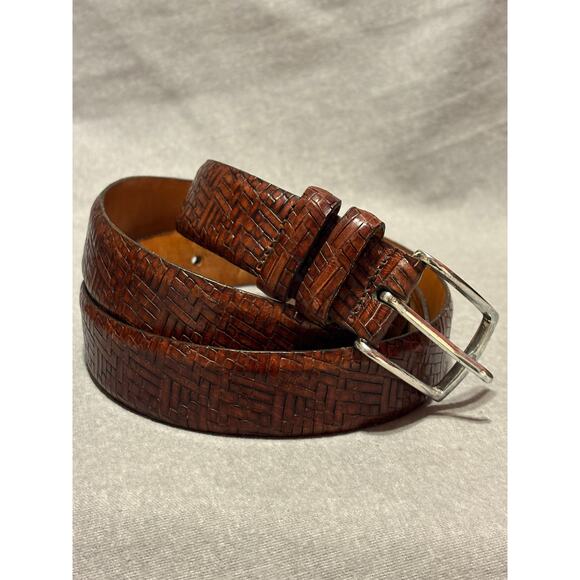 Martin Dingman Hand Made USA Treccia Lambskin 38” Leather Belt - Picture 2 of 9